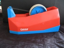 Tesa Film Abroller Standabroller 1,8 kg 24 cm lang Rot Blau 70er Jahre Vtg