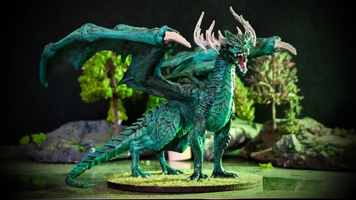 Miniatur green dragon - d&d,