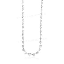 3.35Ct Natürlicher Diamant Tennis Halskette 14k Weiss Gold Damen Fein Schmuck