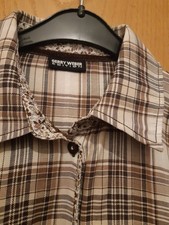 Damenbluse Braun Kariert