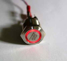 LED Starterknopf rot Start Knopf Startknopf Motorsport 22 mm "Engine start stop"