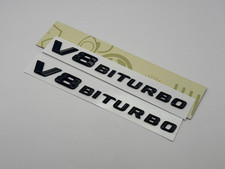 2 x V8 Biturbo Emblem Schwarz Glanz für Mercedes Benz AMG W212 W222 W218 W166