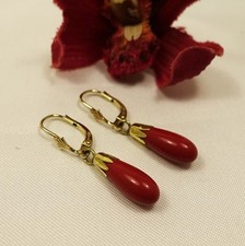 Koralle Ohrringe 925 Silber