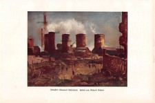 Industrie Gaswerk Düsseldorf - Richard Gessner - 1928 - Kunstdruck ~16x24cm