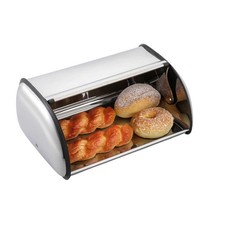 Edelstahl Brotkasten Brotbox mit Deckel Quttin ca 35x23x14cm