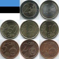 Estland Euromünzen von 2011 bis 2025, unzirkuliert/bankfrisch