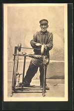 Ansichtskarte Scherenschleifer bei der Arbeit 