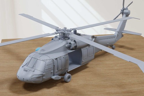 60a black hawk helicopter - black,