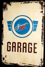 Blechschild Schild Simson Garage Moped Motorrad Werkstatt Retro (2)   20 x 30