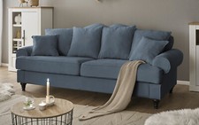 Sofa in blau Couch 3,5-Sitzer Sofagarnitur 3,5er-Sofa Loungesofa 230 cm Adelina