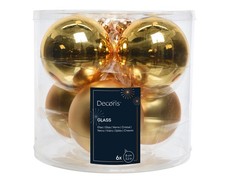 6 Weihnachtskugeln 8cm Glas