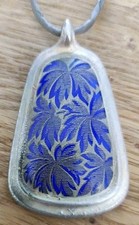 Heinrich Selb Vintage Porzellan Anhänger ca.  35 x 55 cm + Habothai-Seidenband 