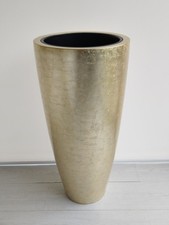 Pflanzkübel Fiberglas Gold Blattobtig NEU
