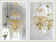 Kronleuchter Messing Vintage Lampe  Lüster Deckenlampe Shabby Brocante