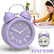 3 Zoll Doppelglockenwecker mit Nachtlicht Lauter Alarm Wecker Retro Violett