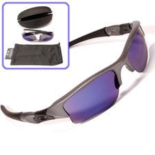 Oakley Flak Purple Grey + Case | Half Jacket Prizm Polarisiert Blau Sonnenbrille