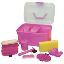 Putzbox befüllt ROSA für Kinder Putzset Pferdepflege Putzzeug Pferde 8-teilig ✅