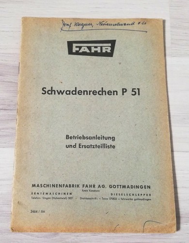 Fahr schwadenrechen p51 - fahr,