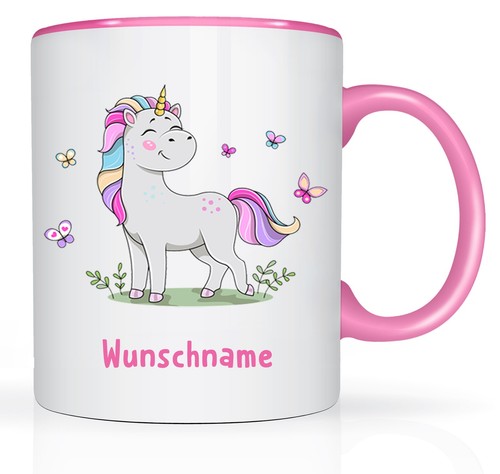 Einhorn schmetterling tasse - einhorn,