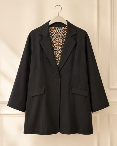 Damen curvy blazer leo futter - damen,