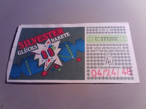 Alter lottoschein ddr sivester - lottoschein,