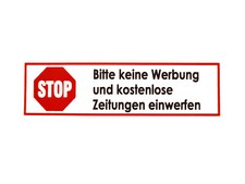 Aufkleber Schild STOP Bitte