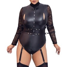 Sexy Dessous Erotik Reizwäsche Wetlook Body Schritt und Busen mit Zip "Natalie