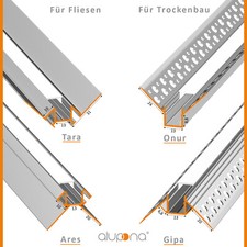 LED Aluprofil 1m 2m LED Alu Schiene Licht Leiste Streifen Leuchte Profil Rigips