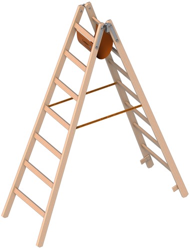 Layher 1038 holzstehleiter 2x7 - 1038,
