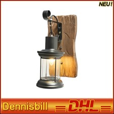 220V Holz Eisen Vintage Wandlampe Retro Industrial Holz Wandleuchte Wall Lamp DE