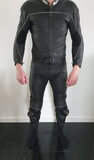 SUOMY RINDS-LEDER-KOMBI ZWEI-TEILER GR. 46 SCHWARZ TOP !! kein BMW DOUBLE R S RR