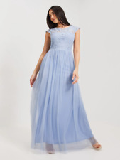 VILA Maxikleid blau Spitze XL Tüll lang Party NY Hochzeit Cocktail VIULRICANA