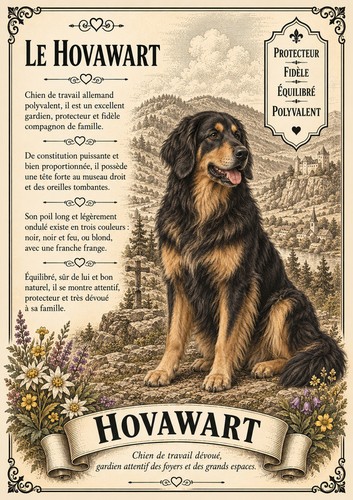 Kunstdruck hovawart hund - kunstdruck,