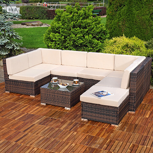 Xxl rattanmöbel gartenset - xxl,