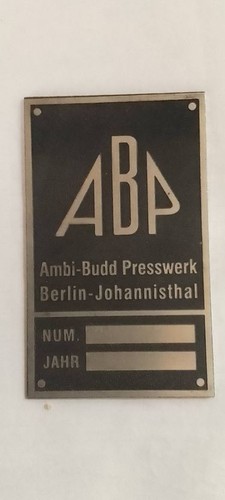 Typenschild schild karosserie - typenschild,
