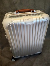 Rimowa Aluminium Cabin Twist Trolley Koffer Neu Silber Braun Leder Komplett TOP