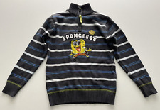 Strickpullover Junge Größe 116 SPONGEBOB grau gestreift Nickelodeon