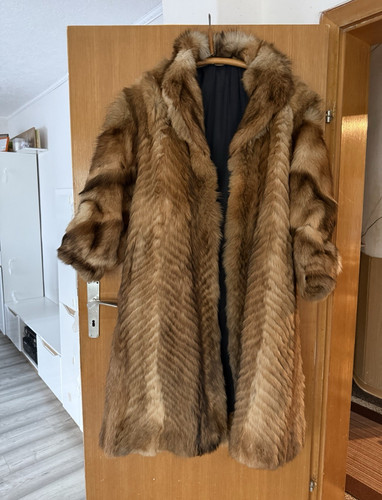 Damen echtpelz mantel braun - damen,