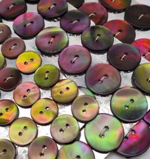 Rot-Grün schillernder Perlmutt 2-Loch Knopf 14-22 mm Seeopal / MOP Button F2