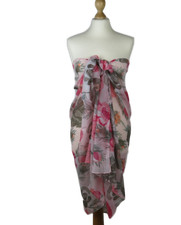 NEU Strandtuch Pareo Damen Schal Wickeltuch Stola Sarong Halstuch Sommer Blumen