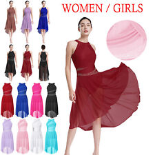 Mädchen Lyrisch Tanzkleid Glitzer Contemporary Ballettkleid Eiskunstlauf Kleider