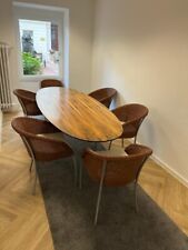 Q' Konferenztisch / Esstisch hochwertiges Palisander mit 6 Stühlen