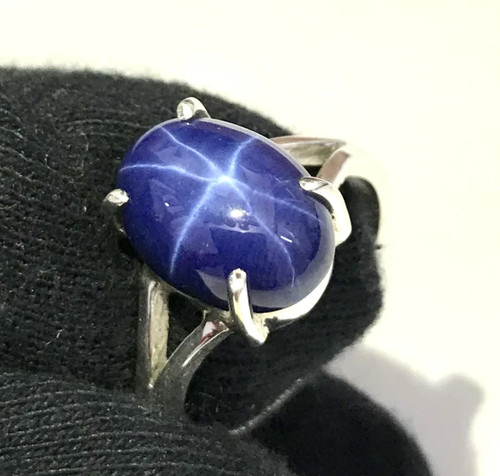 925 massiv silber blau stern - massiv,