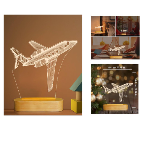 Flugzeug nachtlicht - flugzeug, 3d
