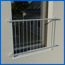 Edelstahl V2A Französischer Balkon Geländer Fenstergitter SicherungØ42,4x2mm Set