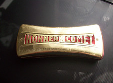 Ältere Mundharmonika - Hohner Comet in Goldfarbig - gereinigt - funktioniert!