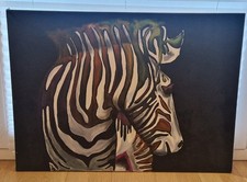 Pop-Art Original-Gemälde "Buntes Zebra",  Akryl auf Leinwand, 70x50