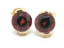 Granat Ohrstecker 585 Gelbgold