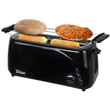 Toaster Langschlitz 4 Scheiben Toastautomat XXL Toaster Krümelschublade Schwarz
