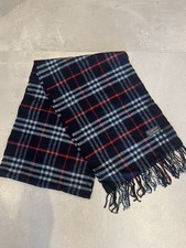 Burberry London Seiden Schal Tuch Blau 100% Schafs Wolle Gebraucht